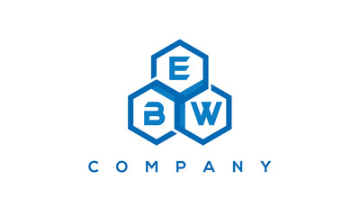 EBW three letters creative polygon hexagon logo	