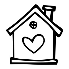 house marriage of wedding hand drawn illustration