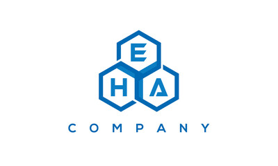 EHA three letters creative polygon hexagon logo	