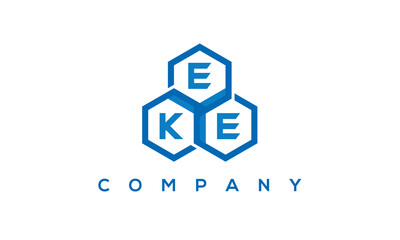 EKE three letters creative polygon hexagon logo	