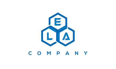 ELA three letters creative polygon hexagon logo	