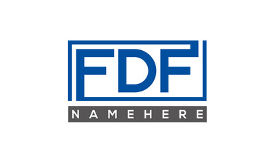 FDF creative three letters logo