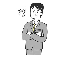 アイディアを思いついた男性