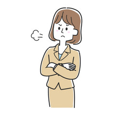 怒っているビジネスマン女性