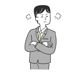 怒ってそっぽを向いてる男性