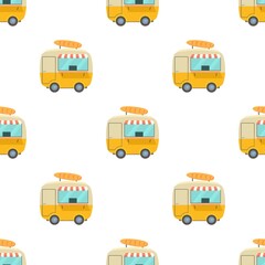 Fast food trailer with loaf pattern seamless background texture repeat wallpaper geometric vector