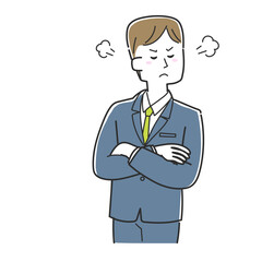 怒ってそっぽを向いてる男性