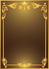 Gold light Thai art frame and border