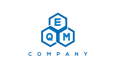 EQM three letters creative polygon hexagon logo