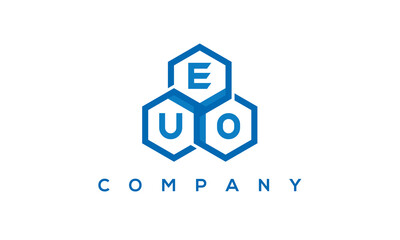 EUO three letters creative polygon hexagon logo
