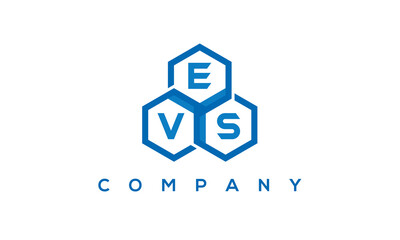EVS three letters creative polygon hexagon logo