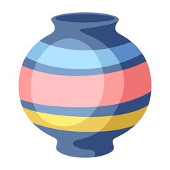 Home decoration vase. Illustration of flower pot.