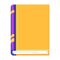 Stylized illustration of closed book. School or educational icon.