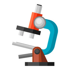 Illustration of microscope. Icon for medicine and health.