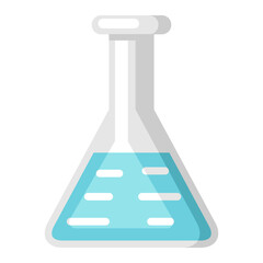 Illustration of test tube. School education icon for industry and business.