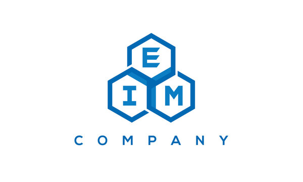 EIM three letters creative polygon hexagon logo