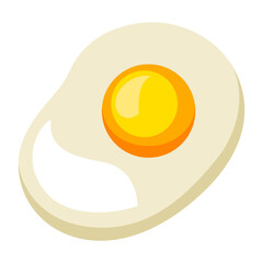 Illustration of fried egg. Breakfast icon. Food item for menu restaurants and shops.