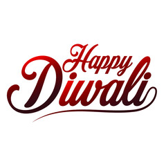 Happy Diwali. Handwritten modern brush black text, gold pinstripe, white background. Beautiful lettering invitation, greeting, prints, posters. The typographic inscription, calligraphic design vector.