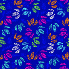 Naklejka premium Seamless pattern with hand drawn leaves. Autumn design