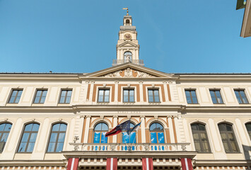 Fototapeta na wymiar Riga City Council, Rigas dome is the government building of the Riga city, Latvia
