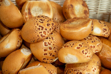 assortment of baked bread rolls