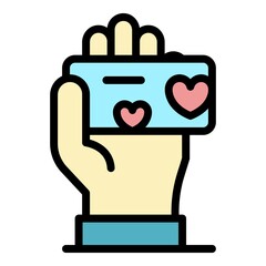 Loyalty card icon. Outline loyalty card vector icon color flat isolated