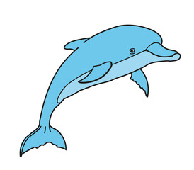 delfin dibujo con colores ilustracion