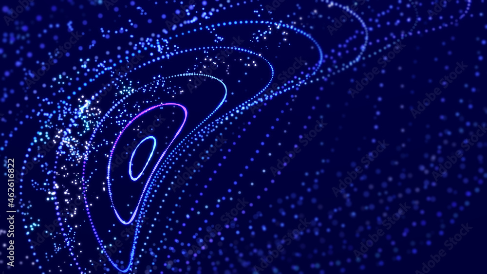 Aufkleber sci-fi background. digital wave with many particles. big data visualization. template for festive pr