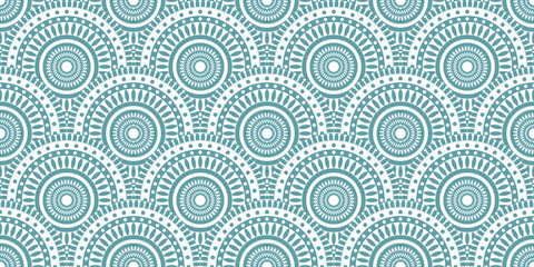Repeat ethnic Easter circle pattern, seamless pattern - 462617650