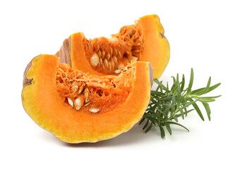 pumpkin slices isolated on the white background .