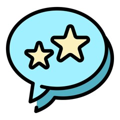 Loyalty chat icon. Outline loyalty chat vector icon color flat isolated