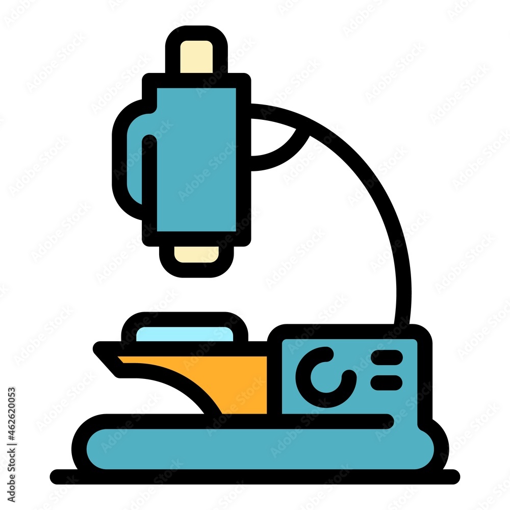 Aufkleber microscope icon. outline microscope vector icon color flat isolated