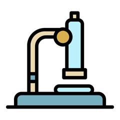 Medicine microscope icon. Outline medicine microscope vector icon color flat isolated
