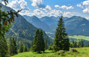 Alps in Bavaria near Oberstdorf Germany. - obrazy, fototapety, plakaty