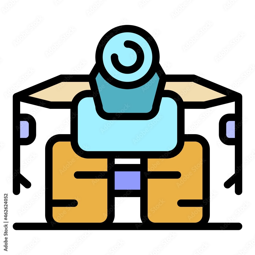 Aufkleber wheels robot icon. outline wheels robot vector icon color flat isolated
