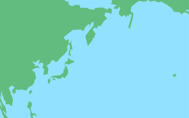 シンプルな日本周辺の世界地図