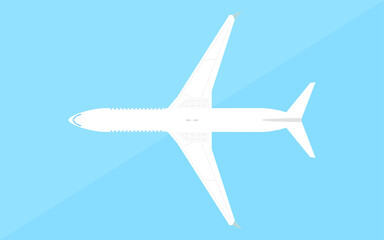 シンプルな飛行機の模型、青背景
