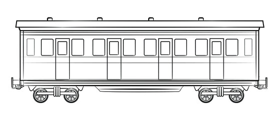 Vintage style railroad car illustration.