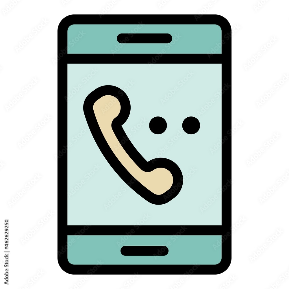 Poster smartphone in dialing mode icon. outline smartphone in dialing mode vector icon color flat isolated