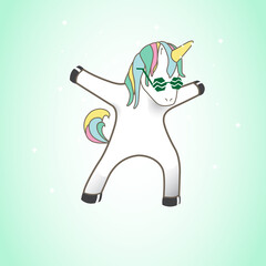 Unicorn isolated on background. Unicorn for poster and wallpaper. Cute unicorn for mobile phone decoration, app, print material and greeting card. Unicorn vector illustration