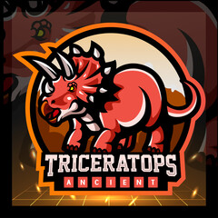 Triceratops mascot. esport logo design © REYYARTS
