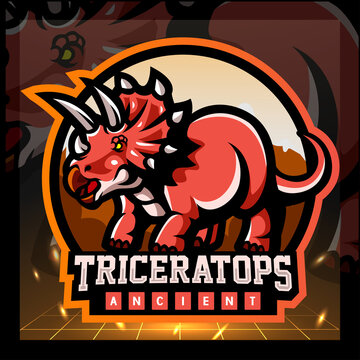 Triceratops mascot. esport logo design