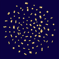 Golden Explosion of Confetti. Vector illustration. Flat design elements.