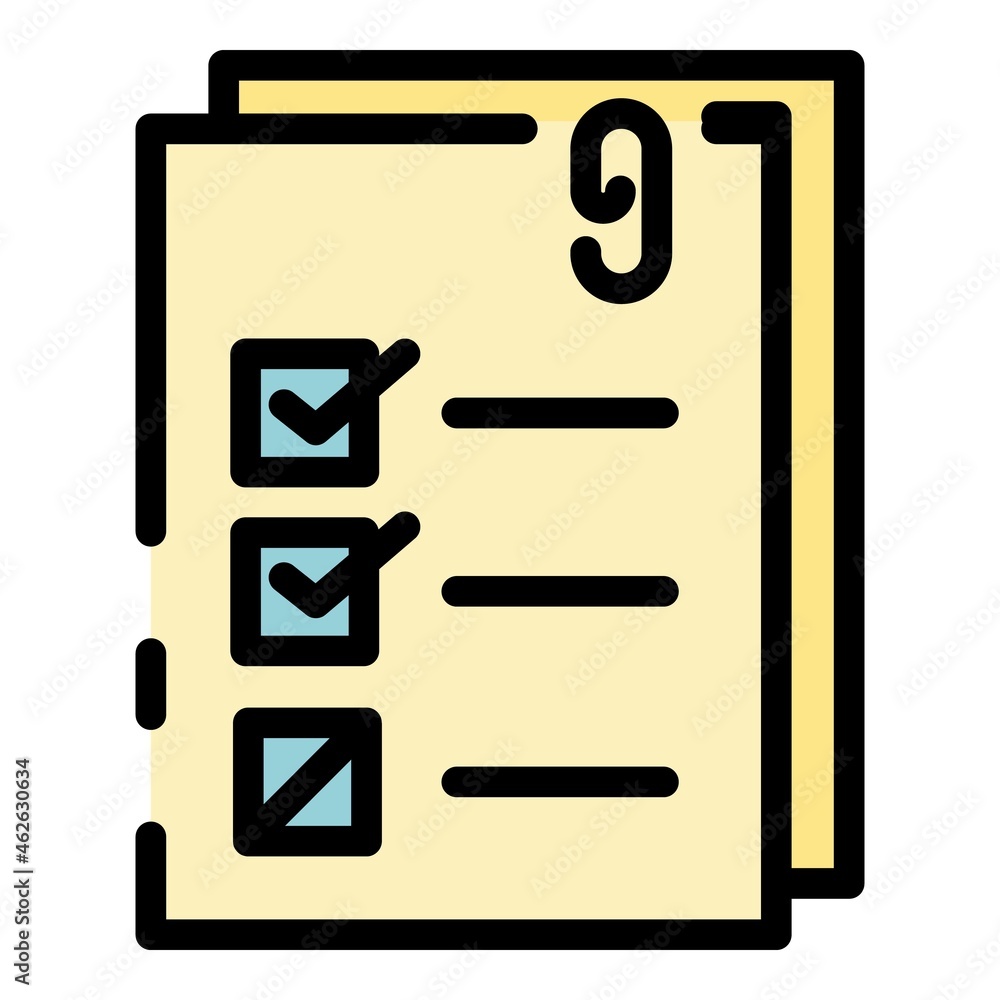 Poster list of personal property icon. outline list of personal property vector icon color flat isolated