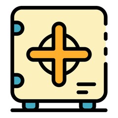 Safe icon. Outline safe vector icon color flat isolated