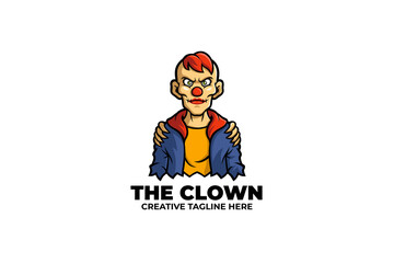 Creepy Clown Man Mascot Logo