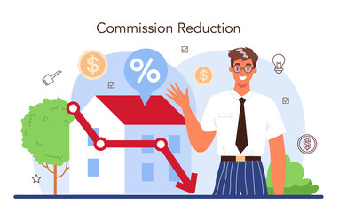 Real estate industry. Low comission for real estate agent work