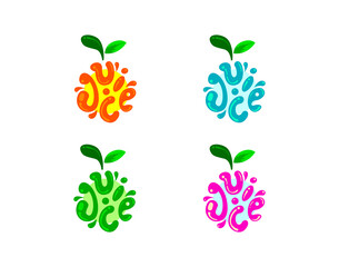 Juice logo, fluid logo design, logo design for juice