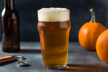 Boozy Refreshing Autumn Pumpkin Beer Ale