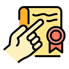 Court statement icon. Outline court statement vector icon color flat isolated